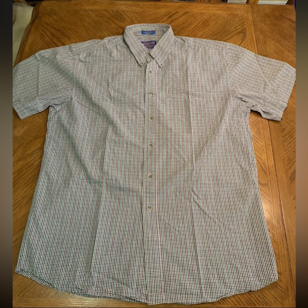 Pendleton Woolen Mills Button Down Short Sleeve Shirt Mens Large Plaid Multiclr